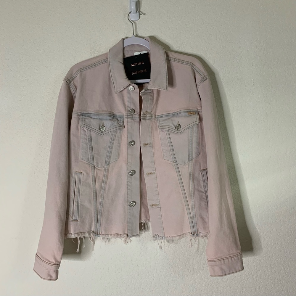 Mother Superior jean jacket the cut drifter in dunked in trouble L NWT